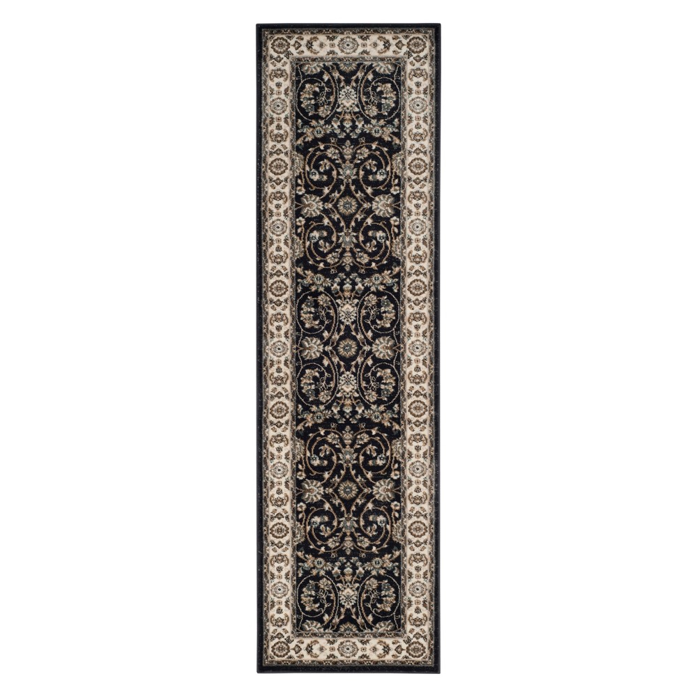  Runner Floral Loomed Anthracite/Cream