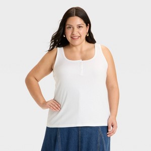 Women's Slim Fit Ribbed Tank Top - Ava & Viv™ - 1 of 3