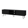 70.9" Manufactured Wood Hairpin Leg TV Rack with 2 Hinged Drawers, 2 Shelves and Cable Management for TVs up to 55" - 3 of 4