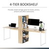 Aghana Digitals 88" Natural Wood 2-Person Home Office Desk with 4-Tier Storage Shelves, Double - 4 of 4