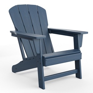 Outdoor Adirondack Chair - HDPE, with Wide Armrests & Slatted Back, All-Weather for Patio & Pool, Ergonomic Backrest - 1 of 4