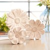 White Washed Stone Flower Decor (Set of 3) - 2 of 3