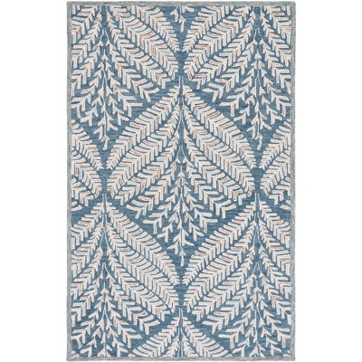 Capri Blue and Ivory Hand-Tufted Wool Area Rug
