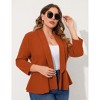 YESFASHION Women Plus Size Casual Blazer Open Front Long Sleeve Work Office Cardigan Jackets - 3 of 3