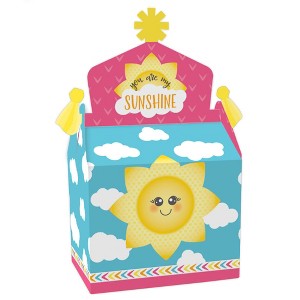 Big Dot of Happiness You Are My Sunshine - Treat Box Party Favors - Baby Shower or Birthday Party Goodie Gable Boxes - Set of 12 - 1 of 4