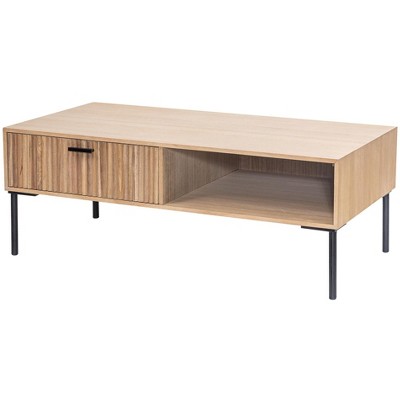 Nordlys Solid Wood and Metal Coffee Table Classic Style Living Room