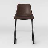 Bowden Upholstered Molded Faux Leather Counter Height Barstool - Threshold™