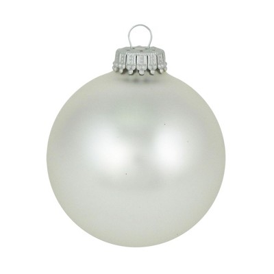 Christmas by Krebs 8ct Sterling Silver Shiny Glass Christmas Ball Ornaments 2.5" (67mm)