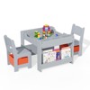 Kids Table and Chair Set, 4 In 1 Wooden Activity Table & 2 Chairs With Storage Drawer Detachable Tabletop for Toddlers Kids Drawing, Reading, Crafts - 3 of 4
