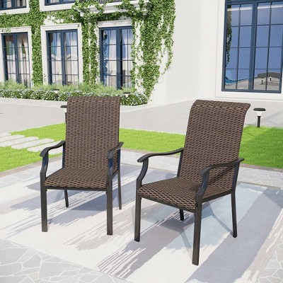 Rattan Steel Patio Dining Arm Chairs - Captiva Designs : Target