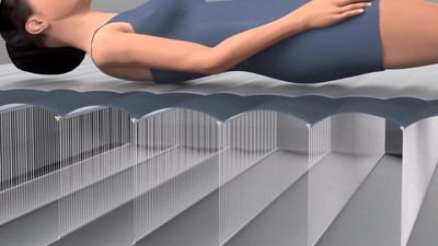 Twin Size Raised Blue Air Mattress with Built-In Pump