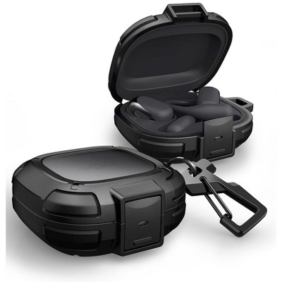 Dexnor for Shokz OpenFit 2 Case with Drop-Proof Lock, Shockproof Rugged Bumper Cases Protective Cover with Carabiner & Keyring & Cleaner Kit