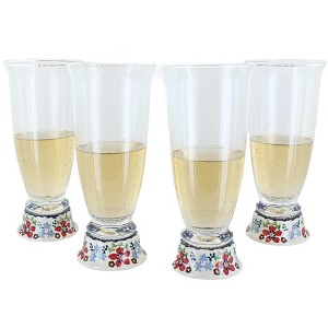 Blue Rose Polish Pottery P002 Set of 4 Maf Beer Glasses - 1 of 1