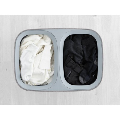 Gray Plastic Kids Laundry Sorter with Lid