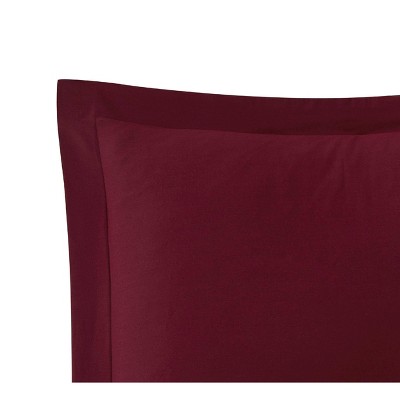 Burgundy Cotton Twin XL Duvet Cover Set