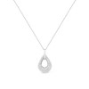 Haus of Brilliance Silver Prong-Set Diamond Accent Fashion Double Drop Design Pendant Necklace - 2 of 4
