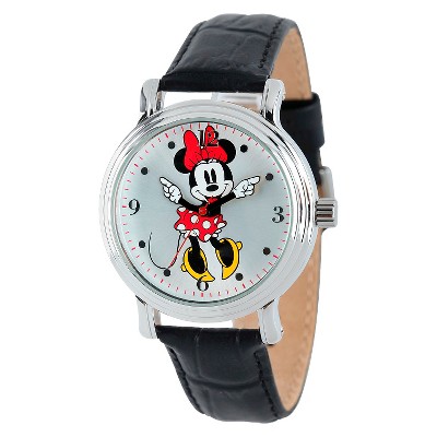 Women's Disney Minnie Mouse Shinny Vintage Articulating Watch with Alloy Case - Black