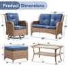 Gymojoy 6 Piece Outdoor Wicker Loveseat Sofa with Patio Swivel Glider Chairs with Coffee Table and Ottoman Sets - 3 of 4