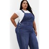 Women's Plus Size Pinafore Overall - mid denim | CITY CHIC - 2 of 4