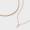 14K Gold Dipped Cubic Zirconia Initial Necklace Set 2pc - A New Day™ Gold - 3 of 3