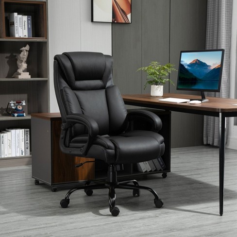 Executive High Back PU Leather Office Chair Rolling Swivel Black