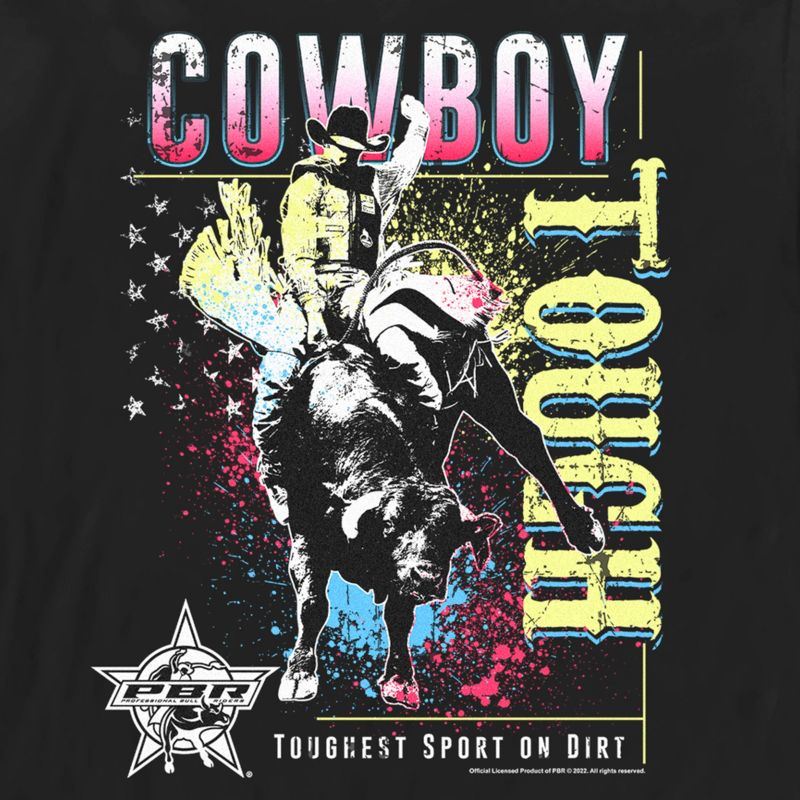 Men's Professional Bull Riders Cowboy Tough Colorful Long Sleeve Shirt, 2 of 5
