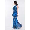Slickblue Women's Tiered Ruffle Sleeve Dress, Comfortable Fit, Casual & Special Occasion Dress, Blue/Lime, S-L - 3 of 4