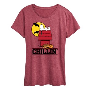 Women's - Peanuts - Snoopy Chillin Halloween Short Sleeve Graphic T-Shirt - 1 of 4