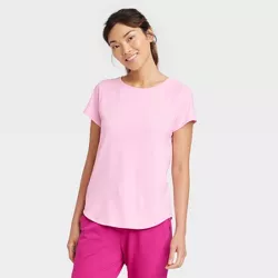 Women's Essential Crewneck Short Sleeve T-Shirt - All in Motion™ Pink M