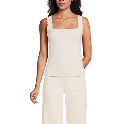 Lands' End Women's High Retention Square Neck Tank Sweater