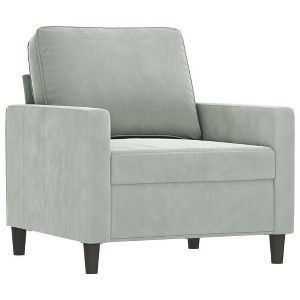vidaXL Sofa Chair, Light Gray, Velvet, Modern Design, Comfortable Seat and Back Pillow, Sturdy Metal Frame, Livingroom, Office, Indoor Lounge Seating - 1 of 4