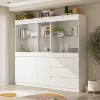 Famapy Modular Kitchen Pantry Cabinet with Light & Glass Doors - 2 of 4