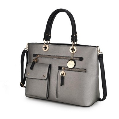MKF Collection Julia Vegan Leather Color-block Women’s Satchel Bag by Mia k