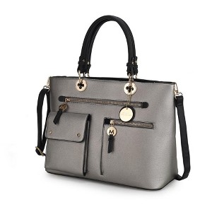 MKF Collection Julia Vegan Leather Color-block Women’s Satchel Bag by Mia k - 1 of 4