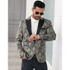 Men's Stylish Shawl Lapel Blazer One Button Open Front Long Sleeve Suit Jacket for Parties and Dinners - 4 of 4