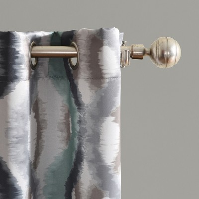 Linen Geometric Watercolor Room Darkening Grommet Curtain Panel 54"x84"