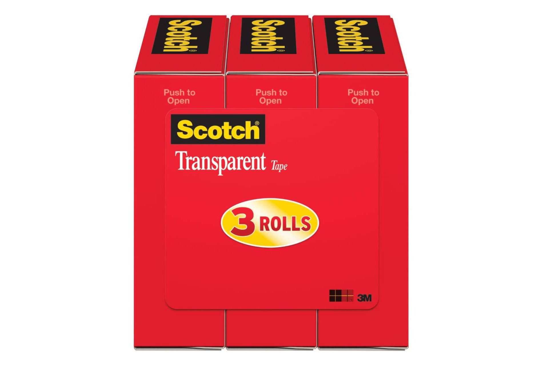 Scotch 3pk Transparent Tape 3/4" x 1000"