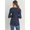 Hello Miz Women's Ribbed Long Sleeve Round Neck Maternity Nursing Top - 3 of 4