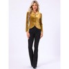 INSPIRE CHIC Women's Notched Lapel Long Sleeve Office Button Velvet Suit Blazer - 3 of 4