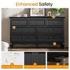 Heynemo Dresser for Bedroom, Modern 7 Drawer Dresser with Solid Wood Legs and Painted Finish, Ideal for Nursery, Living Room, Hallway - 4 of 4