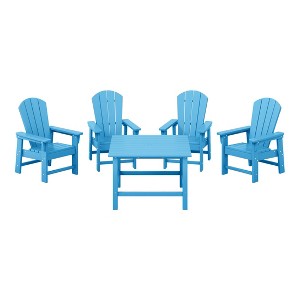 WestinTrends Malibu Kids 5-Piece HDPE Outdoor Square Patio Dining Table and Chairs Set - 1 of 4