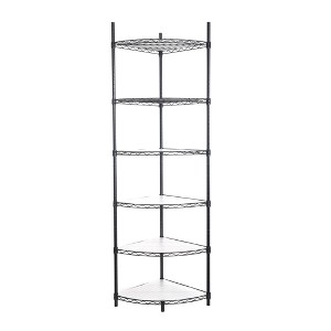 Dolonm 6-Tier Heavy Duty Corner Shelf, Adjustable  Metal Rack  Corner Storage Display Chrome Rack for Bathroom/Kitchen/Office - 1 of 4