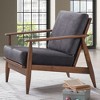 GDFStudio Quintina Modern 33" Rubber Wood and Fabric Upholstered Accent Chair - 4 of 4