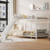 GDFStudio Polly Twin over Twin Size Metal Bunk Bed with Slide and Guardrails - 2 of 4