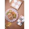 Rectangle Checkered Serving Board in Marble and Wood – 12" Tall by Kalalou - 4 of 4
