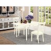 HomeStock 3-Piece Linen White Finish Solid Wood Top with Dropleaf Dining Table Set - 2 of 4