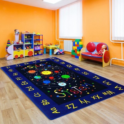 Kids Solar System Educational Rug Galaxy Outer Space Kids Rugs For Kids ...