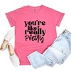 Simply Sage Market You're Like Really Pretty Hearts Garment Dyed Tee - XL - Crunchberry - 3 of 4