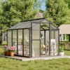 6x8 FT Greenhouse for Outdoors, Aluminum Greenhouse with Quick Setup Structure and Roof Vent, Polycarbonate Greenhouses Heavy Duty - 3 of 4