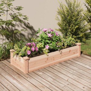 VidaXL Garden Raised Bed with Liner 47.2 in.x17.7 in.x9.8 in. Solid Wood Fir - 1 of 4